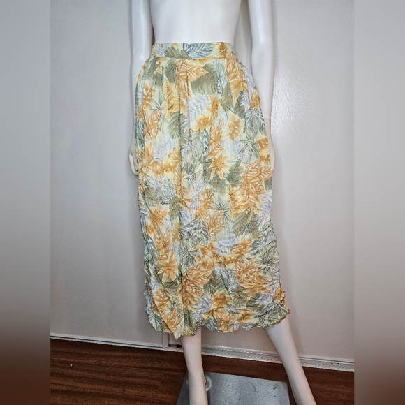 Sag Harbor Dresses & Skirts - Sag Harbor Yellow and Green Floral Midi Skirt Size S Multi Color